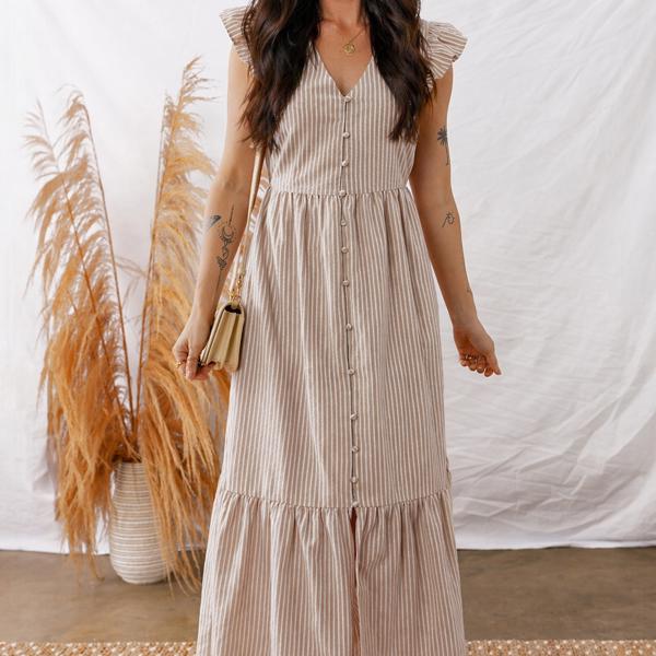 EVERYDAY DRESS Breeze ストライプ　L Desert Breeze Stripe Midi Dress | Jane